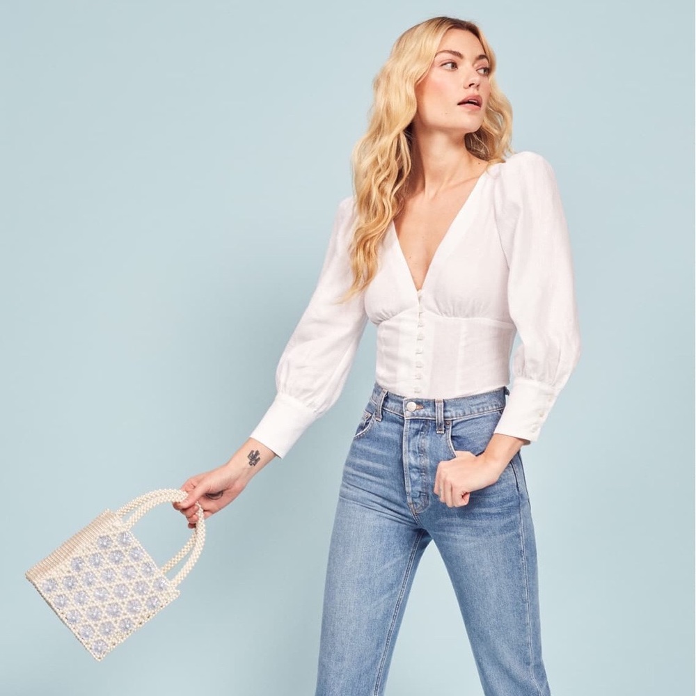 Reformation finnegan linen top